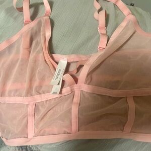 Auden Pink Sheer Mesh Bra